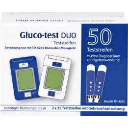 GLUCO TEST DUO Test şeritleri, 50 adet