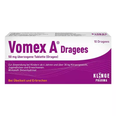 VOMEX A Draje 50 mg kaplı tablet, 10 adet