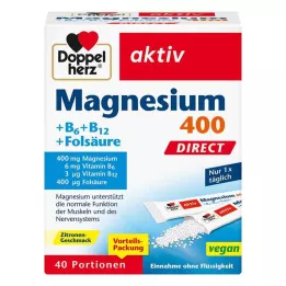 DOPPELHERZ Magnezyum+B vitaminleri DIRECT Peletler, 40 adet