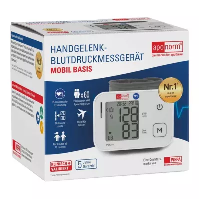 APONORM Kan basıncı monitörü mobil temel bilek, 1 adet APONORM Kan basıncı monitörü mobil temel bilek, 1 adet