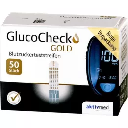 GLUCOCHECK GOLD Kan şekeri test şeritleri, 50 adet