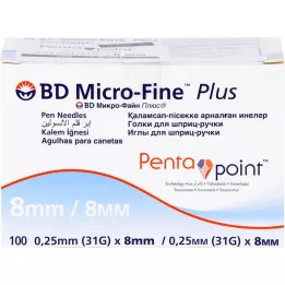 BD MICRO-FINE+ 8 kalem iğnesi 0,25x8 mm, 100 adet