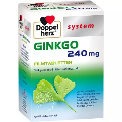 DOPPELHERZ Ginkgo 240 mg sistem film kaplı tabletler, 120 adet