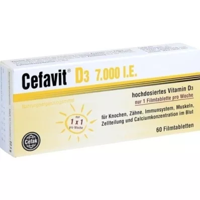 CEFAVIT D3 7.000 I.U. film kaplı tabletler, 60 adet