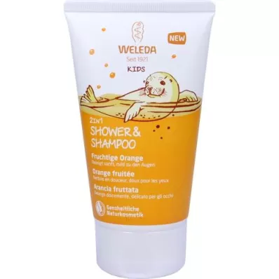 WELEDA Kids 2in1 Shower &amp; Meyveli Portakal Şampuanı, 150 ml