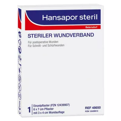 Hansapor steril yara örtüsü 6x7 cm, 1 adet Hansapor steril yara örtüsü 6x7 cm, 1 adet