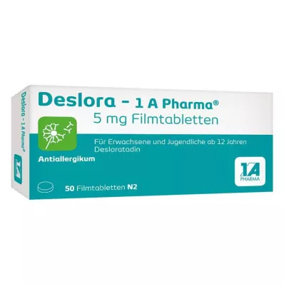Deslora – 1 A Pharma® 5 mg film kaplı tablet, 50 adet Deslora – 1 A Pharma® 5 mg film kaplı tablet, 50 adet