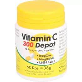 VITAMIN C 300 Depot+Çinko+Histidin+D Kapsül, 60 Kapsül