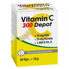 VITAMIN C 300 Depot+Çinko+Histidin+D Kapsül, 60 Kapsül