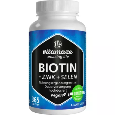 BIOTIN 10 mg yüksek doz+çinko+selenyum tablet, 365 adet