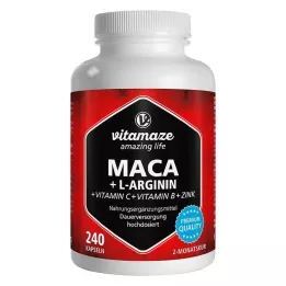 MACA 4:1 yüksek doz+L-arginin kapsülleri, 240 Kapsül