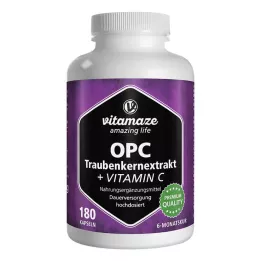 OPC TRAUBENKERNEXTRAKT yüksek doz + C vitamini kapsülleri, 180 adet