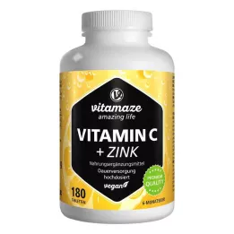 VITAMIN C 1000 mg yüksek doz+çinko vegan tablet, 180 adet
