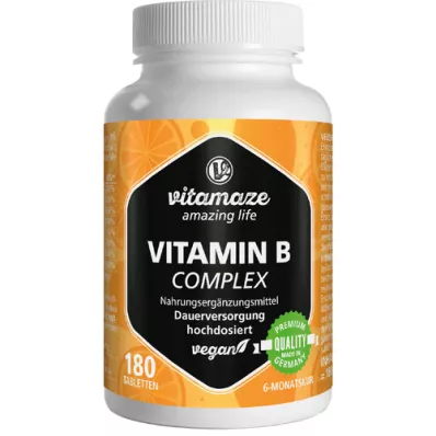 VITAMIN B COMPLEX yüksek doz vegan tablet, 180 adet