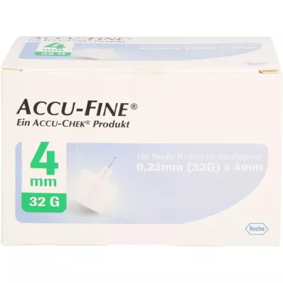 ACCU FINE insülin kalemleri için steril iğneler 4 mm 32 G, 100 adet