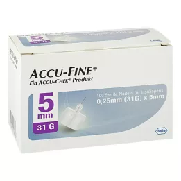 ACCU FINE insülin kalemleri için steril iğneler 5 mm 31 G, 100 adet