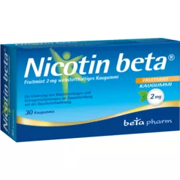 NICOTIN beta Fruitmint 2 mg etken madde içeren sakız, 30 adet