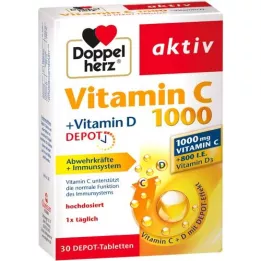 DOPPELHERZ Vitamin C 1000+Vitamin D Depo aktif, 30 adet