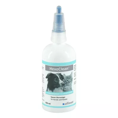 HEXOCLEAN Köpekler ve kediler için asitli kulak temizleyici, 150 ml