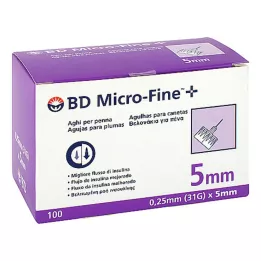 BD MICRO-FINE+ 0,25x5 mm kalem iğneleri, 100 adet
