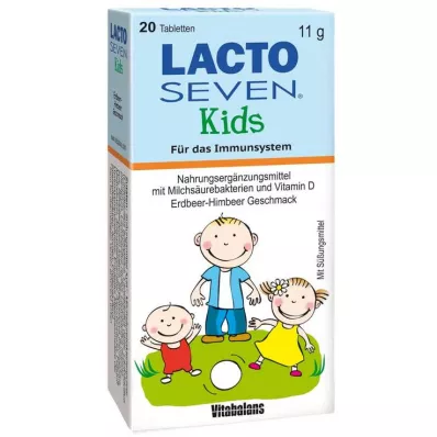 LACTO SEVEN Çocuk Çilek-Ahududu Aromalı Tabletler, 20 adet