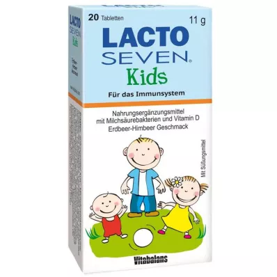 LACTO SEVEN Çocuk Çilek-Ahududu Aromalı Tabletler, 20 adet LACTO SEVEN Çocuk Çilek-Ahududu Aromalı Tabletler, 20 adet