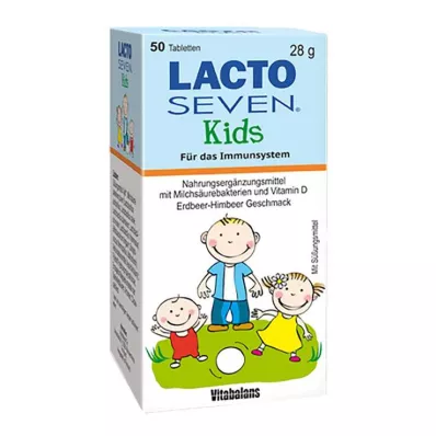 LACTO SEVEN Çocuk Çilek-Ahududu Aromalı Tabletler, 50 adet LACTO SEVEN Çocuk Çilek-Ahududu Aromalı Tabletler, 50 adet