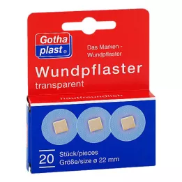 GOTHAPLAST Yara bantları 2,2 cm şeffaf, 20 adet