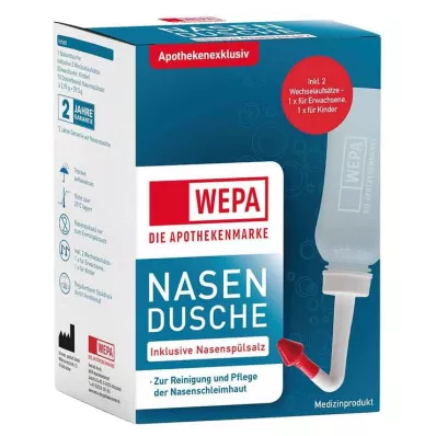 WEPA 10x2,95 g nazal durulama tuzu içeren nazal duş, 1 P