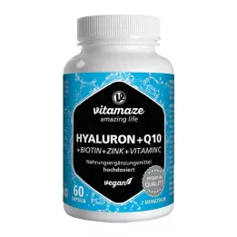 HYALURONSÄURE 200 mg yüksek doz + koenzim Q10 vegan, 60 adet