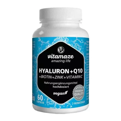 Hyaluronik asit 200 mg yüksek doz + Koenzim Q10 vegan kapsüller, 60 adet Hyaluronik asit 200 mg yüksek doz + Koenzim Q10 vegan kapsüller, 60 adet