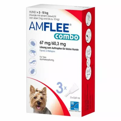 AMFLEE combo 67/60,3mg Lsg.z.Auftr.f.Hunde 2-10kg, 3 adet