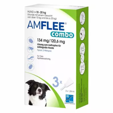 AMFLEE combo 134/120,6mg Lsg.z.Auf.f.Hunde 10-20kg, 3 adet