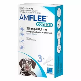AMFLEE combo 268/241,2mg Lsg.z.Auf.f.Hunde 20-40kg, 3 adet
