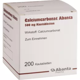 CALCIUMCARBONAT ABANTA 500 mg çiğneme tableti, 200 adet