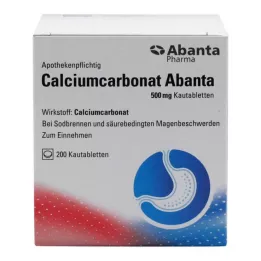 CALCIUMCARBONAT ABANTA 500 mg çiğneme tableti, 200 adet