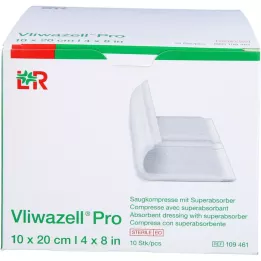 VLIWAZELL Pro superabsorb.compress.sterile 10x20 cm, 10 adet