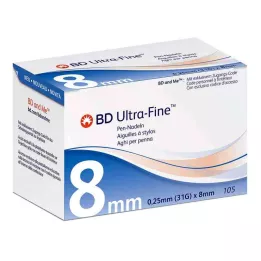 BD ULTRA-FINE Kalem iğneleri 8 mm 31 G 0,25 mm, 105 adet