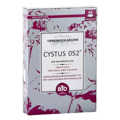 CYSTUS 052 organik boğaz pastili, 66 adet