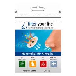 FILTER YOUR LIFE Alerji hastaları için burun filtresi L beden, 7X2 adet