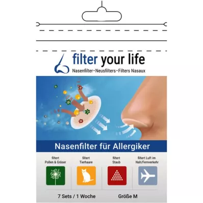 FILTER YOUR LIFE Alerji hastaları için burun filtresi M beden, 7X2 adet