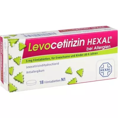 alerjiler içinLEVOCETIRIZIN HEXAL 5 mg film kaplı tabletler, 18 adet