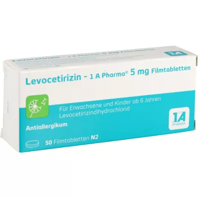 LEVOCETIRIZIN-1A Pharma 5 mg film kaplı tablet, 50 adet
