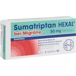 SUMATRIPTAN HEXAL migren için 50 mg tablet, 2 adet