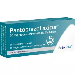 PANTOPRAZOL axicur 20 mg enterik kaplı tablet, 14 adet