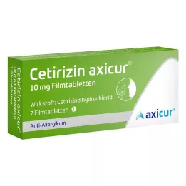 Setirizin Axicur® 10 mg film kaplı tabletler, 7 tablet