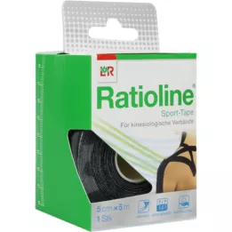 RATIOLINE Spor bandı 5 cmx5 m siyah, 1 adet