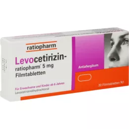 LEVOCETIRIZIN-ratiopharm 5 mg film kaplı tablet, 20 adet