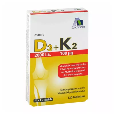 Vitamin D3+K2 2000 I.U., 120 Kapsül