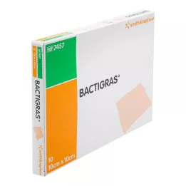 BACTIGRAS Antiseptik parafinli gazlı bez 10x10 cm, 10 adet